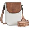 imageBOSTANTEN Small Crossbody Bags for Women Trendy Leather Phone Wallet Purses Handbags Adjustable Guitar StrapA3beige Brown