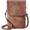 imageBOSTANTEN Vegan Leather Small Crossbody Bags for Women Designer Cell Phone Bag Wallet Purses Adjustable StrapA01retro Brown