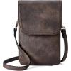 imageBOSTANTEN Vegan Leather Small Crossbody Bags for Women Designer Cell Phone Bag Wallet Purses Adjustable StrapA02retro Coffee