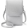 imageBOSTANTEN Vegan Leather Small Crossbody Bags for Women Designer Cell Phone Bag Wallet Purses Adjustable StrapSilver