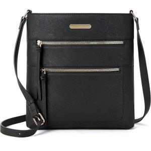 imageBOSTANTEN Crossbody Bags Purses for Women Trendy Soft Leather Shoulder Handbags with Adjustable Strap Zipper PocketA03black