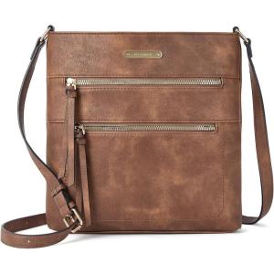 imageBOSTANTEN Crossbody Bags Purses for Women Trendy Soft Leather Shoulder Handbags with Adjustable Strap Zipper PocketA05brown