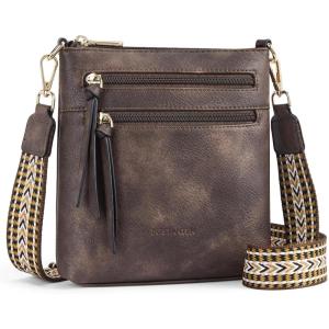 imageBOSTANTEN Crossbody Bags Purses for Women Trendy Soft Leather Shoulder Handbags with Adjustable Strap Zipper PocketCoffee
