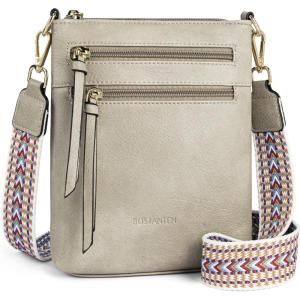 imageBOSTANTEN Crossbody Bags Purses for Women Trendy Soft Leather Shoulder Handbags with Adjustable Strap Zipper PocketGrey