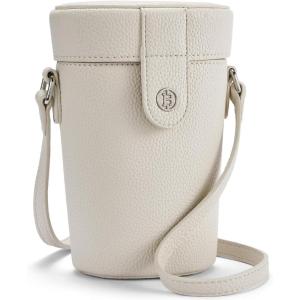 imageBOSTANTEN Small Bucket Bags for Women Crossbody Bag Vegan Leather Shoulder Purse with Card SlotsBeige
