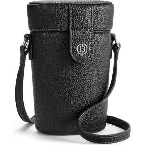 imageBOSTANTEN Small Bucket Bags for Women Crossbody Bag Vegan Leather Shoulder Purse with Card SlotsBlack