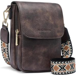imageBOSTANTEN Small Crossbody Bags for Women Cell Phone Purse Leather Wallet Handbags with Card SlotsA04coffee