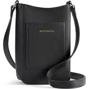 imageBOSTANTEN Small Crossbody Bags for Women Cell Phone Purse Leather Wallet Handbags with Card SlotsB01black