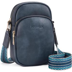 imageBOSTANTEN Small Crossbody Bags for Women Designer Zip Cell Phone Purse Shoulder Handbags Wallet with Card SlotsA08navy Blue