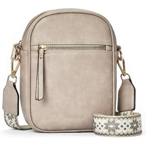imageBOSTANTEN Small Crossbody Bags for Women Designer Zip Cell Phone Purse Shoulder Handbags Wallet with Card SlotsLgrey