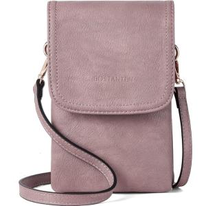imageBOSTANTEN Vegan Leather Small Crossbody Bags for Women Designer Cell Phone Bag Wallet Purses Adjustable StrapA06purple Lavender