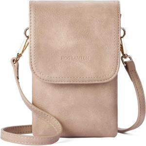 imageBOSTANTEN Vegan Leather Small Crossbody Bags for Women Designer Cell Phone Bag Wallet Purses Adjustable StrapA08pale Brown