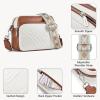 imageBOSTANTEN Crossbody Bags for Women Vegan Leather Purses Quilted Shoulder Handbags with Adjustable Shoulder StrapA01beigebrown