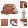 imageBOSTANTEN Crossbody Bags for Women Vegan Leather Purses Quilted Shoulder Handbags with Adjustable Shoulder StrapA01brown