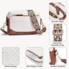 imageBOSTANTEN Crossbody Bags for Women Vegan Leather Purses Quilted Shoulder Handbags with Adjustable Shoulder StrapB01beigebrown