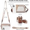 imageBOSTANTEN Crossbody Bags for Women Vegan Leather Purses Quilted Shoulder Handbags with Adjustable Shoulder StrapZ02beige With Brown