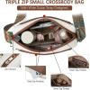 imageBOSTANTEN Crossbody Bags for Women Vegan Leather Purses Quilted Shoulder Handbags with Adjustable Shoulder StrapZbeige With Brown