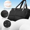 imageBOSTANTEN Puffer Tote Bags for Women Quilted Travel Tote Bag with Trolley Sleeve Large Laptop Nurse with Zipper for WorkBlack