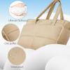 imageBOSTANTEN Puffer Tote Bags for Women Quilted Travel Tote Bag with Trolley Sleeve Large Laptop Nurse with Zipper for WorkKhaki
