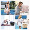 imageBOSTANTEN Puffer Tote Bags for Women Quilted Travel Tote Bag with Trolley Sleeve Large Laptop Nurse with Zipper for WorkPink