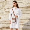 imageBOSTANTEN Small Crossbody Purses for Women Cell Phone Bag Quilted Shoulder Handbags with Detachable StrapBeige With Brown