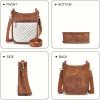 imageBOSTANTEN Small Crossbody Purses for Women Cell Phone Bag Quilted Shoulder Handbags with Detachable StrapBeige With Brown