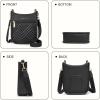 imageBOSTANTEN Small Crossbody Purses for Women Cell Phone Bag Quilted Shoulder Handbags with Detachable StrapBlack