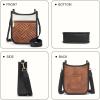 imageBOSTANTEN Small Crossbody Purses for Women Cell Phone Bag Quilted Shoulder Handbags with Detachable StrapBlack With Brown With Beige