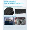 imageBOSTANTEN Stretch Belts for Men Braided Woven Belts Men 1 38quot Gift for Golf Pants Casual Shorts Jeans001black