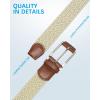imageBOSTANTEN Stretch Belts for Men Braided Woven Belts Men 1 38quot Gift for Golf Pants Casual Shorts Jeans002khaki