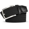 imageBOSTANTEN Stretch Belts for Men Braided Woven Belts Men 1 38quot Gift for Golf Pants Casual Shorts Jeans007black