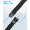 imageBOSTANTEN Stretch Belts for Men Braided Woven Belts Men 1 38quot Gift for Golf Pants Casual Shorts Jeans007black