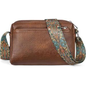 imageBOSTANTEN Crossbody Bags for Women Vegan Leather Purses Quilted Shoulder Handbags with Adjustable Shoulder StrapZ02brown