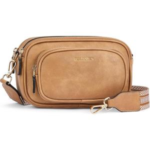 imageBOSTANTEN Crossbody Bags for Women Vegan Leather Purses Quilted Shoulder Handbags with Adjustable Shoulder StrapZcamel Brown