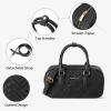 imageBOSTANTEN Vegan Leather Satchel Bag Quilted Crossbody Purses for Women Small Tote Shoulder Handbags with Detachable StrapBlack