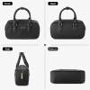 imageBOSTANTEN Vegan Leather Satchel Bag Quilted Crossbody Purses for Women Small Tote Shoulder Handbags with Detachable StrapBlack