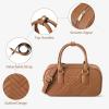 imageBOSTANTEN Vegan Leather Satchel Bag Quilted Crossbody Purses for Women Small Tote Shoulder Handbags with Detachable StrapBrown