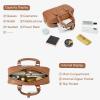 imageBOSTANTEN Vegan Leather Satchel Bag Quilted Crossbody Purses for Women Small Tote Shoulder Handbags with Detachable StrapBrown