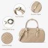 imageBOSTANTEN Vegan Leather Satchel Bag Quilted Crossbody Purses for Women Small Tote Shoulder Handbags with Detachable StrapNude