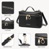 imageBOSTANTEN Vegan Leather Satchel Bag Quilted Crossbody Purses for Women Small Tote Shoulder Handbags with Detachable StrapZ01black