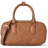 imageBOSTANTEN Vegan Leather Satchel Bag Quilted Crossbody Purses for Women Small Tote Shoulder Handbags with Detachable StrapBrown