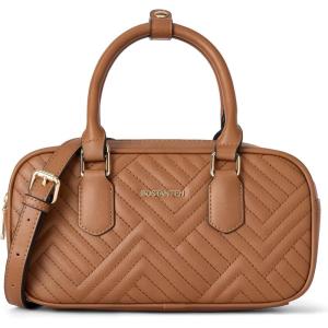 imageBOSTANTEN Vegan Leather Satchel Bag Quilted Crossbody Purses for Women Small Tote Shoulder Handbags with Detachable StrapBrown