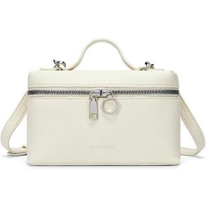 imageBOSTANTEN Vegan Leather Satchel Bag Quilted Crossbody Purses for Women Small Tote Shoulder Handbags with Detachable StrapZ01beige