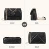 imageBOSTANTEN Crossbody Bags for Women Small Purse Vegan Leather Quilted Shoulder Bag With Chain Trendy Ladies HandbagsBlack