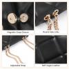 imageBOSTANTEN Crossbody Bags for Women Small Purse Vegan Leather Quilted Shoulder Bag With Chain Trendy Ladies HandbagsBlack
