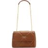 imageBOSTANTEN Crossbody Bags for Women Small Purse Vegan Leather Quilted Shoulder Bag With Chain Trendy Ladies HandbagsBrown