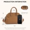 imageBOSTANTEN Suede Purse for Women Top Handle Satchel Large Tote Crossbody Handbags with Adjustable Strap and MagneticBrown