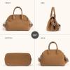 imageBOSTANTEN Suede Purse for Women Top Handle Satchel Large Tote Crossbody Handbags with Adjustable Strap and MagneticBrown