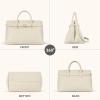 imageBOSTANTEN Work Tote Bags for Women Suede Leather Top Handle Satchel Crossbody Bag shoulder Purse with Adjustable StrapBeige