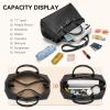 imageBOSTANTEN Work Tote Bags for Women Suede Leather Top Handle Satchel Crossbody Bag shoulder Purse with Adjustable StrapBlack